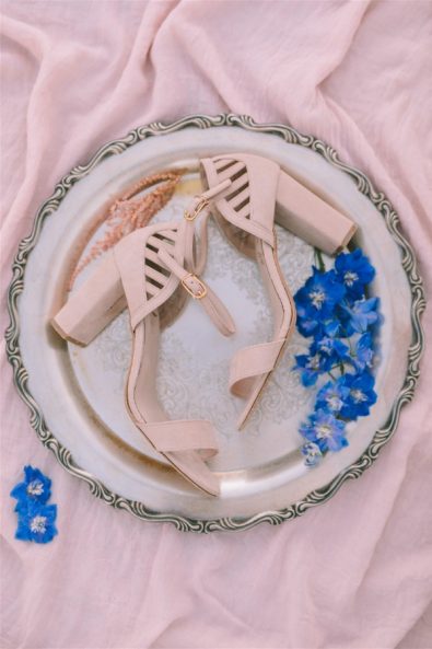 bridal shoes with flowers