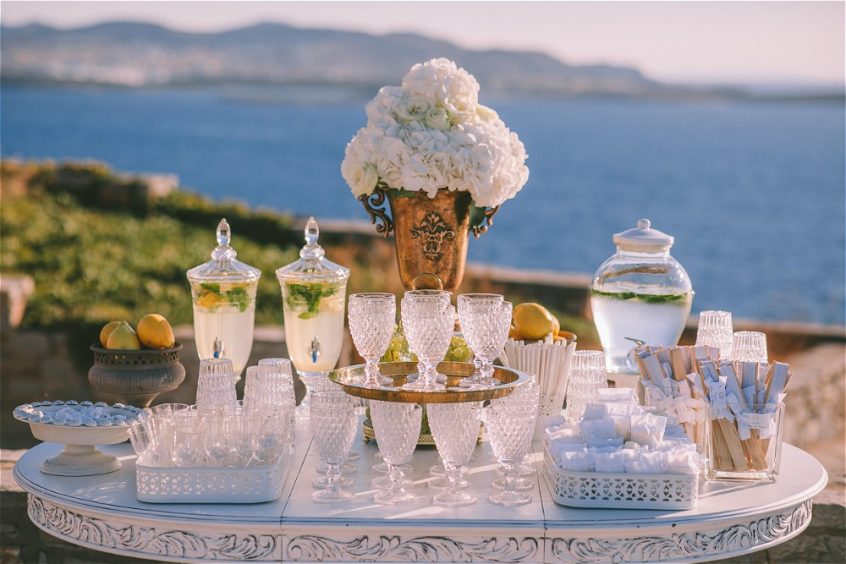 best wedding planner in Greece candy bar setup