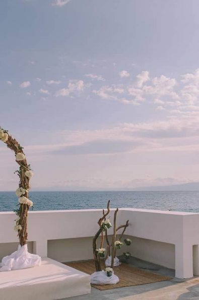 Beautiful wedding venue in Peloponnese, Greece overlooking the Mediterranean sea for a destination wedding in Kalamata.