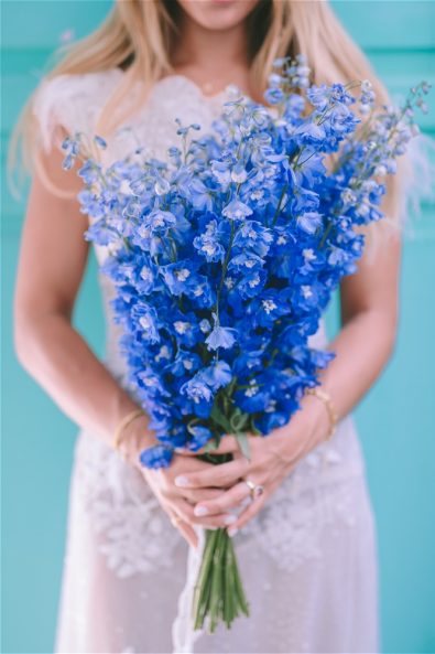 Closeup of flowers for an elopement in Paros
