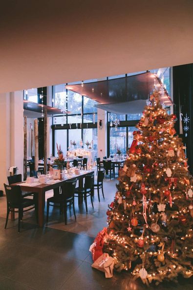 Baptism ideas - Christmas decorated event venue in Athens for a festive christening baptism event.