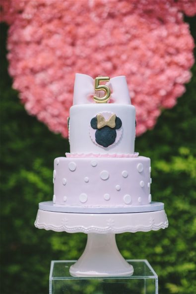 Minnie Mouse logo on birthday cake