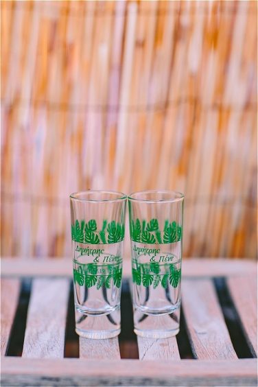 Small plants in glass wedding favours