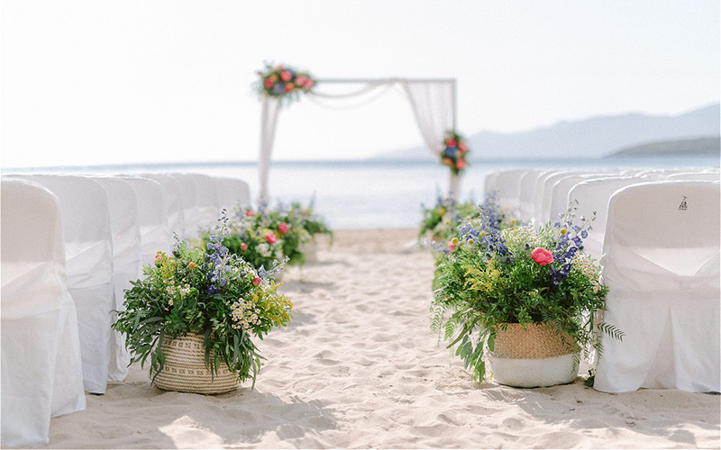 wedding aisle on the beach