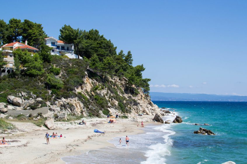 Beach in halkidiki at day