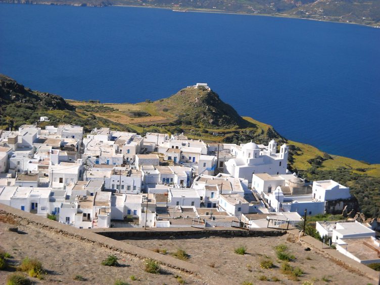 Hill view of Greek island