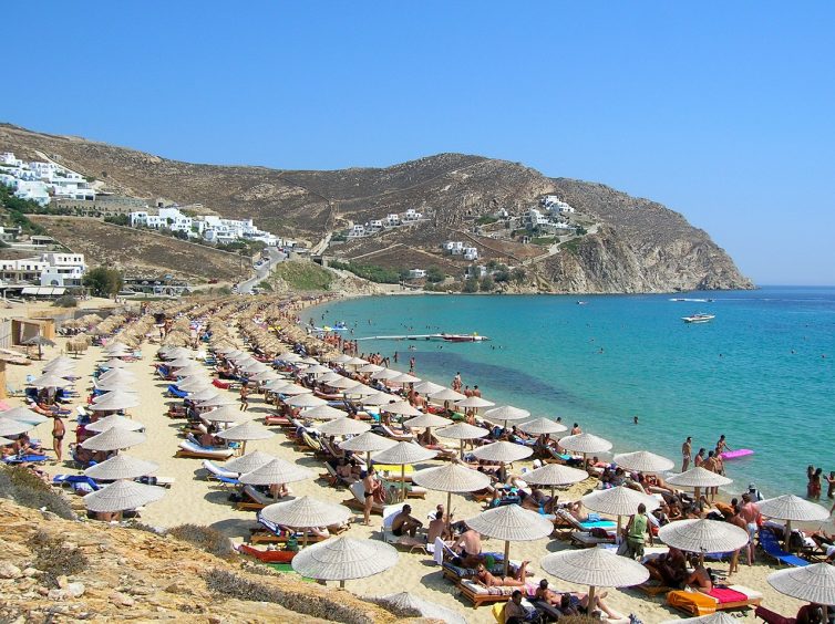 Elias beach Mykonos beach and sea view