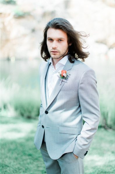 Groom with grey suit