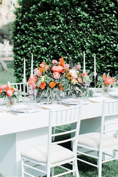 Garden wedding table setup for elopement in Greece
