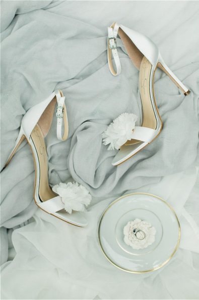 White wedding heels