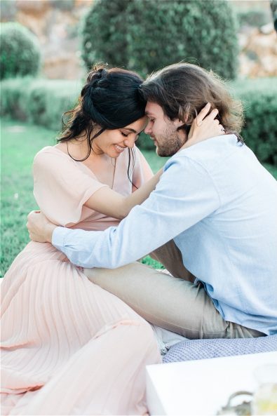 Bride and Groom hugging at their elopement in Greece
