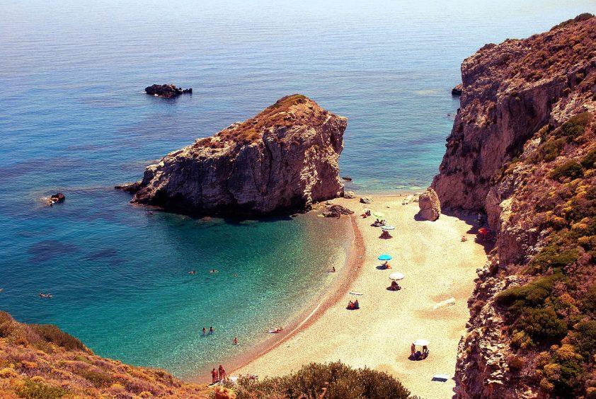 Kythira Greece view of sea and beach