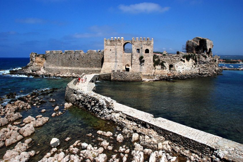 Methoni Greece Castle and sea view