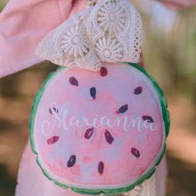 Watermelon inspired christening candle λαμπαδα.