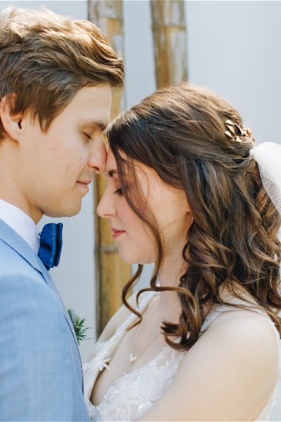 Bride and Groom hugging