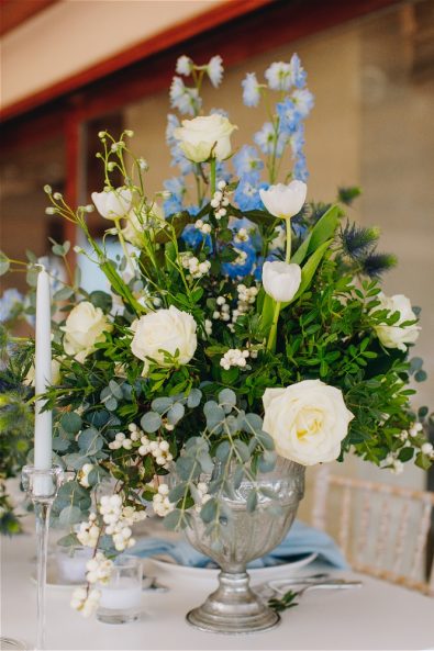 Sergei and Julia wedding flowers on table