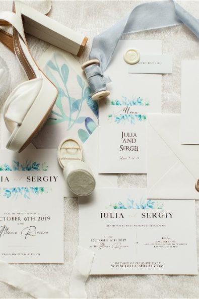 Wedding stationery for a destination wedding in Athens Riviera