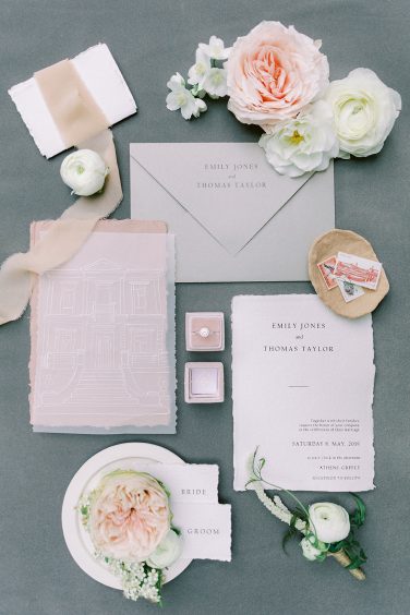 wedding stationery and flowers