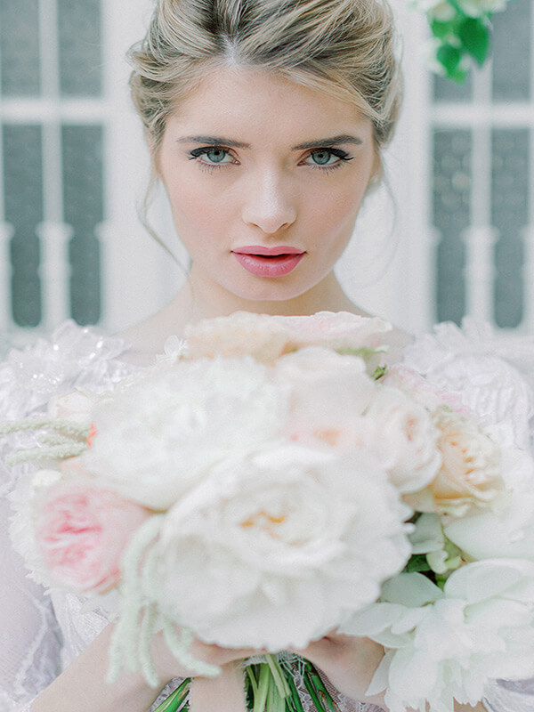 Bride holding her elegant bridal bouquet