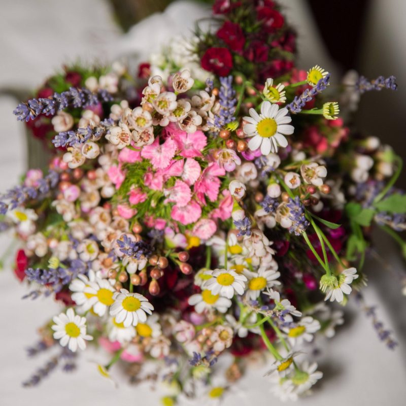 Spring flower bouquet for a spring wedding in Greece.