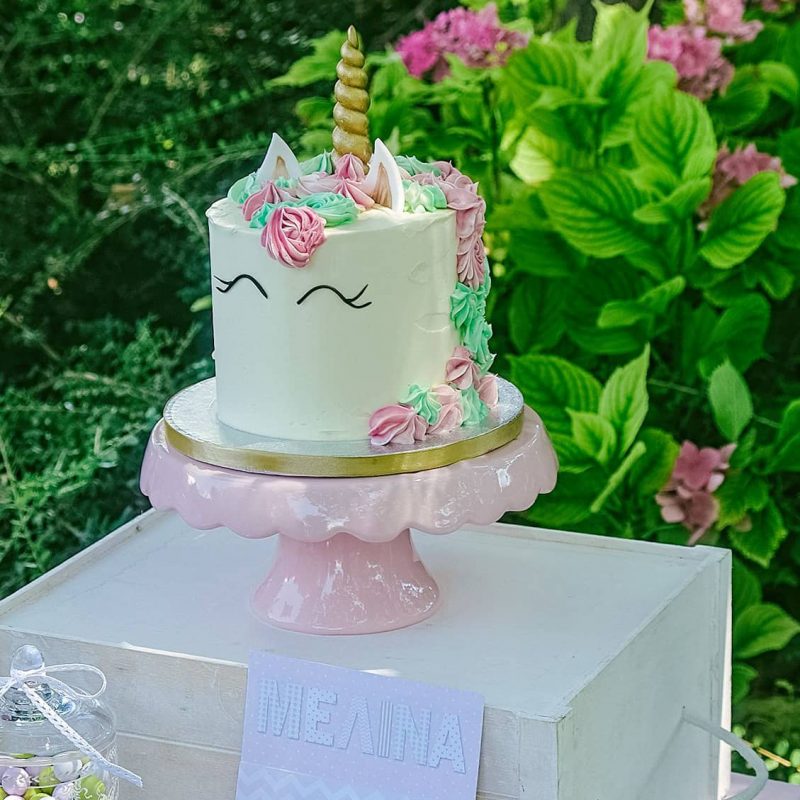 Unicorn birthday cake for a little girl;s christening, The baptism of my dreams came true