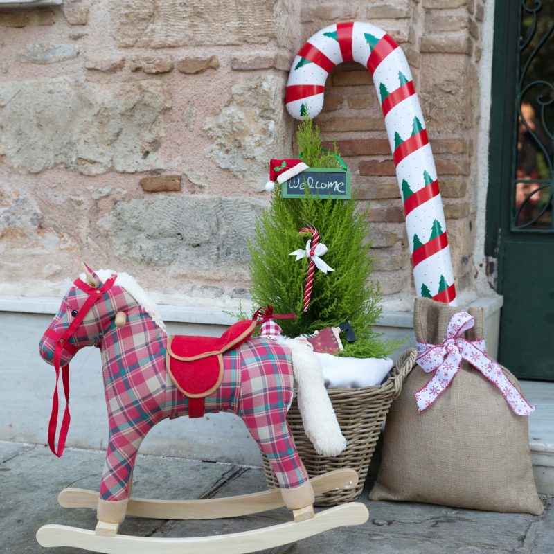 Christmas christening church entryway decoration.