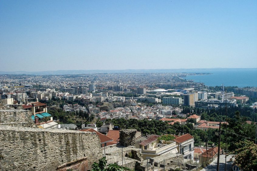 view of town and sea