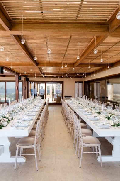 outdoor setup of tables