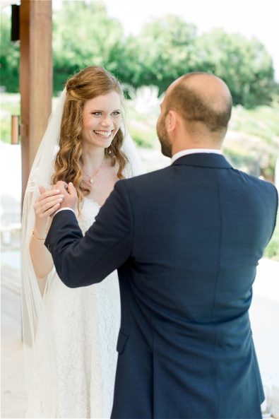 Bride and Groom holding hands