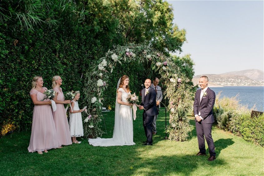 Garden ceremony for a wedding in Greece