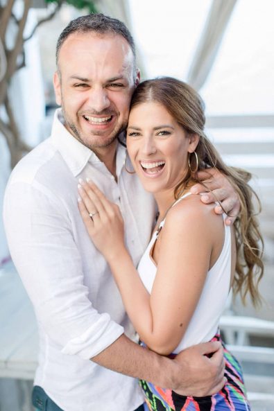 Pre-wedding couple's portrait of bride and groom for an island destination wedding.