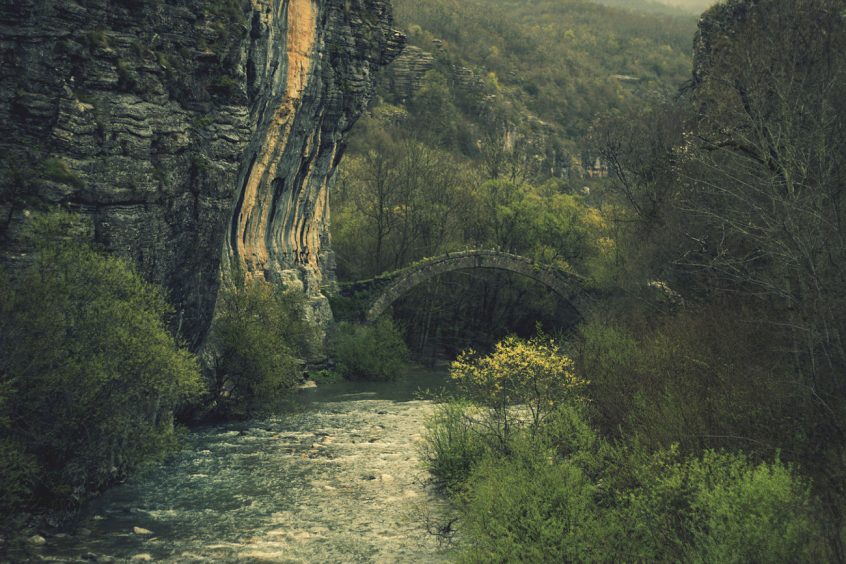 Zagorochoria wedding location Greece woods and stone path