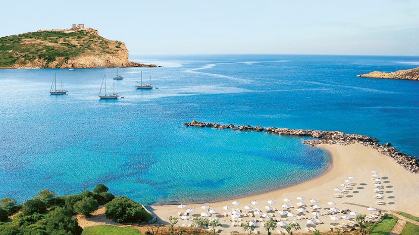 A view of the Athenian Riviera sea during the day