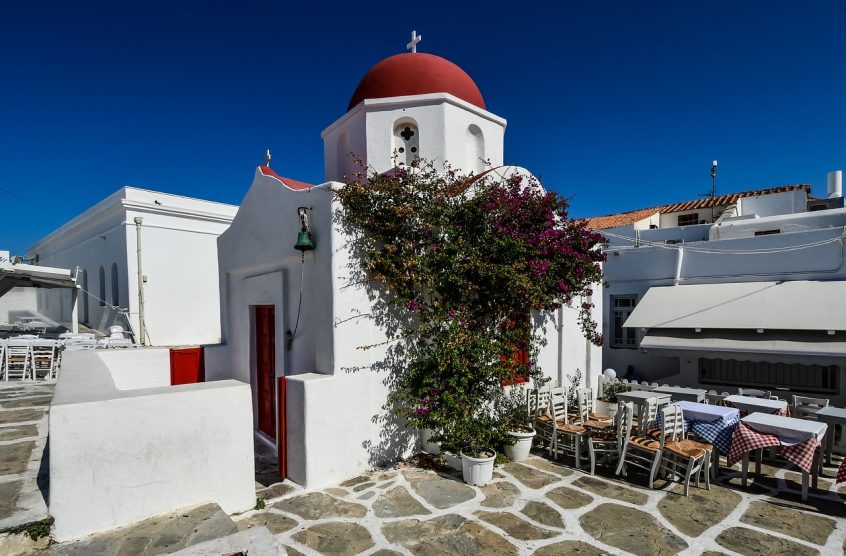 Church for a Mykonos wedding