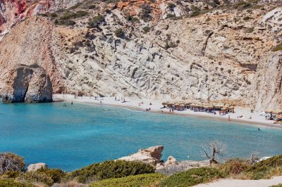 Milos seashore and sea view