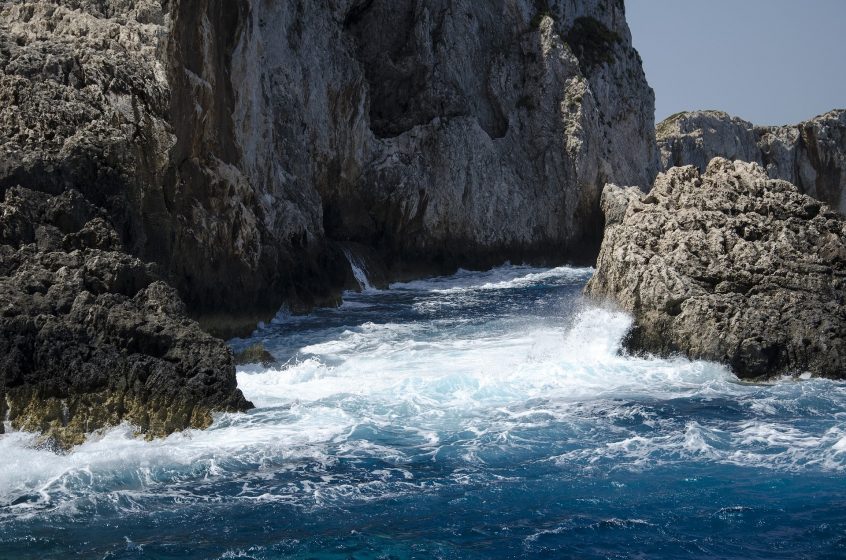 Zante view of rocks from sea