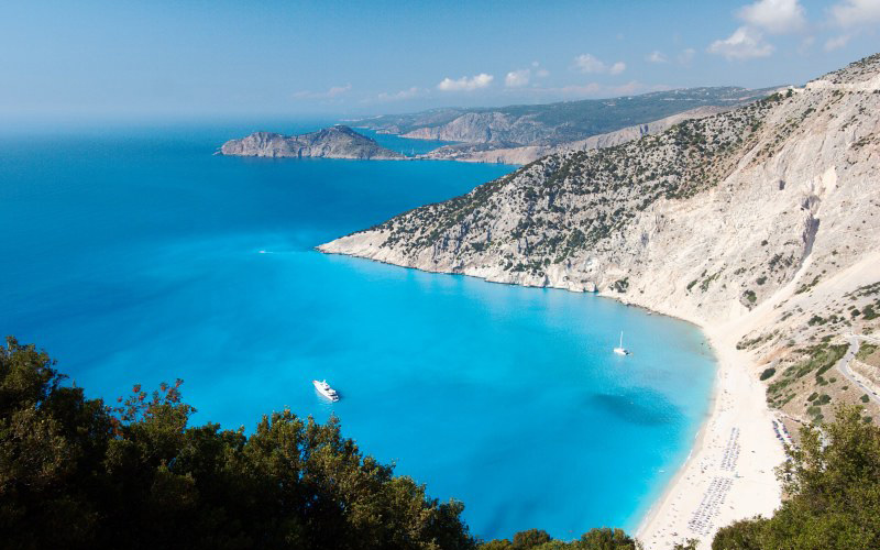 top view of a beach in Kefalonia