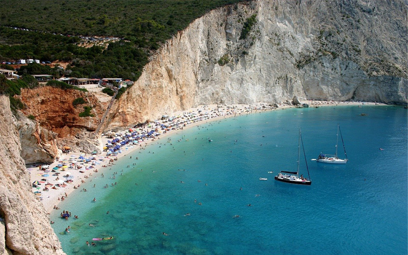 Famous beach in Lefkada island