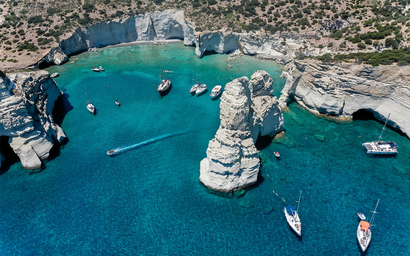 Top view of Kleftiko in Milos