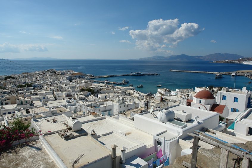 Town view of Mykonos for a Mykonos wedding