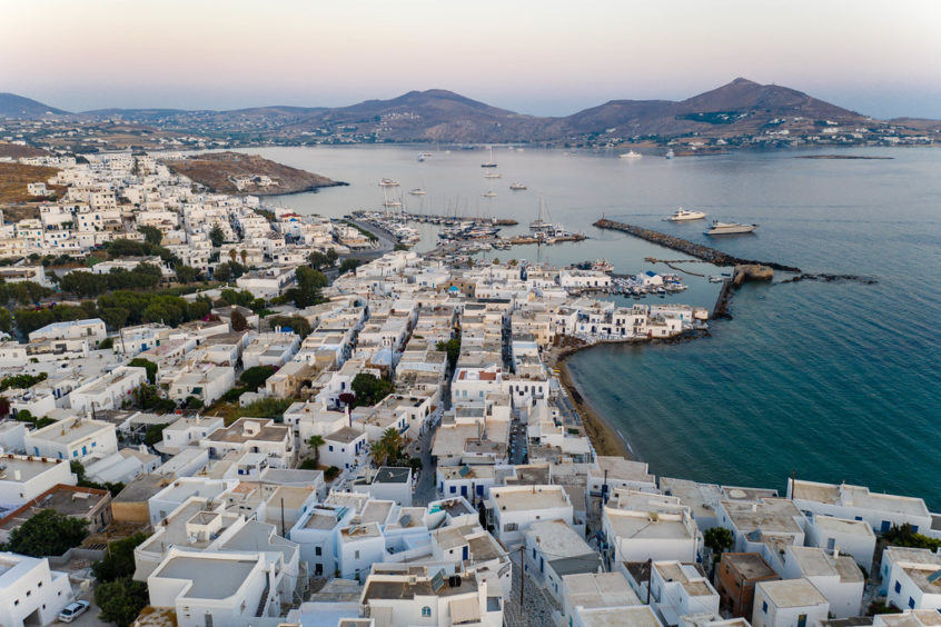 Top view of Paros island