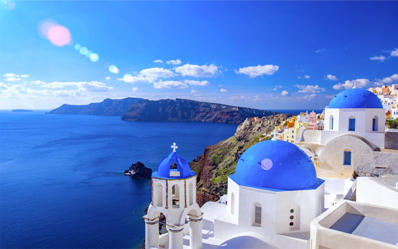 Wedding reception in Santorini