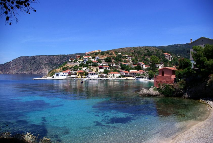 wedding in kefalonia village and sea view