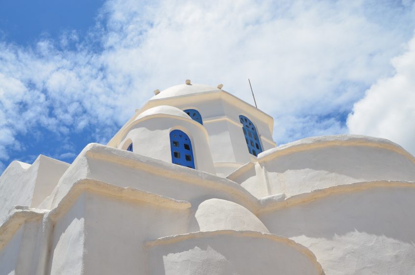 seven martyrs church at sifnos church and sky view