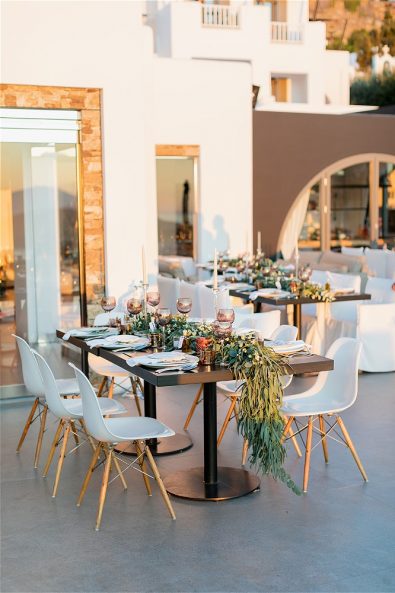 outdoor tables with wedding dinnerware