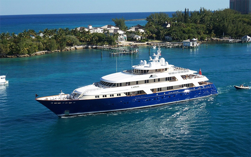 aerial photo of a yacht