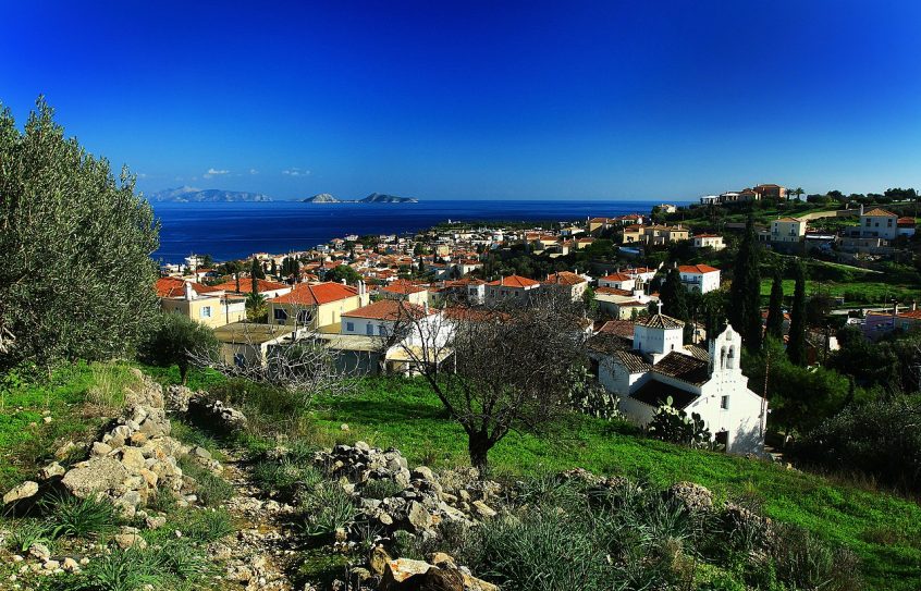 Spetses Greece town view