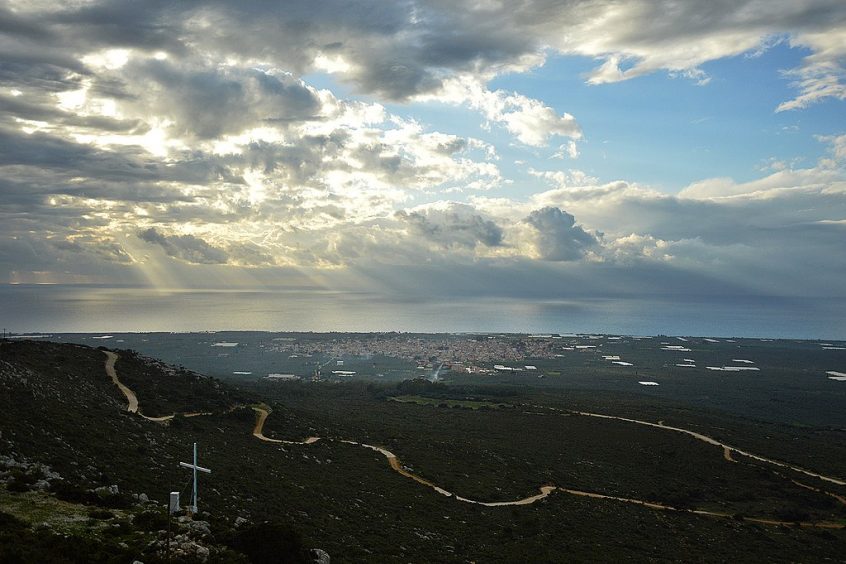 Destination wedding in Greece Filiatra sky, sea and mountain view